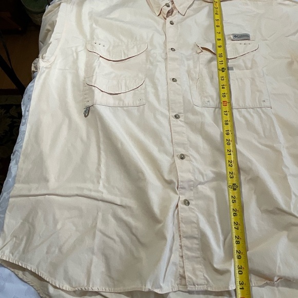 Columbia Shirt Mens Size 2XL PFG Performance Fishing Gear, Soft Yellow, Vented - Picture 10 of 12